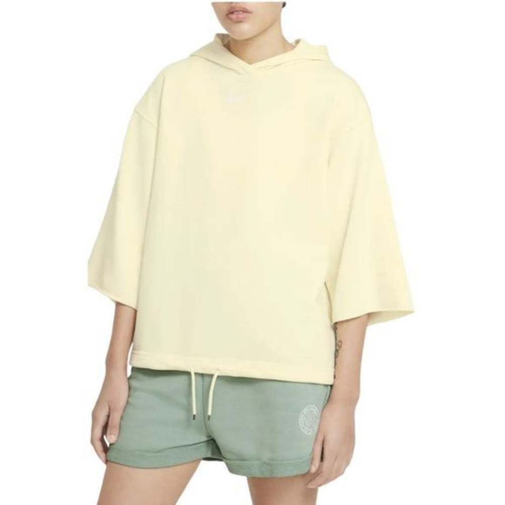 NWOT NIKE Sportswear Icon Clash Oversize Abbreviated Sleeve Hoodie in Coconut Mi